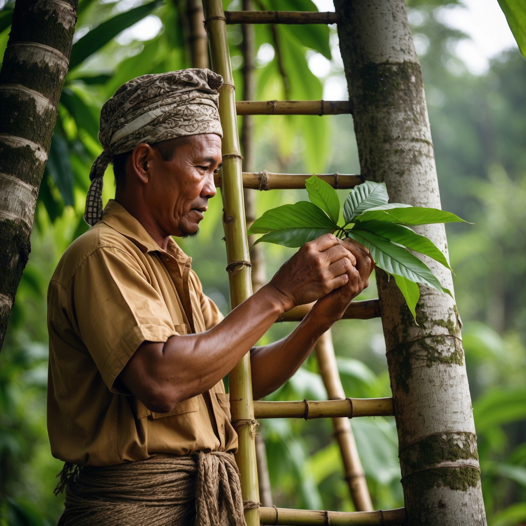 Male kratom farm worker