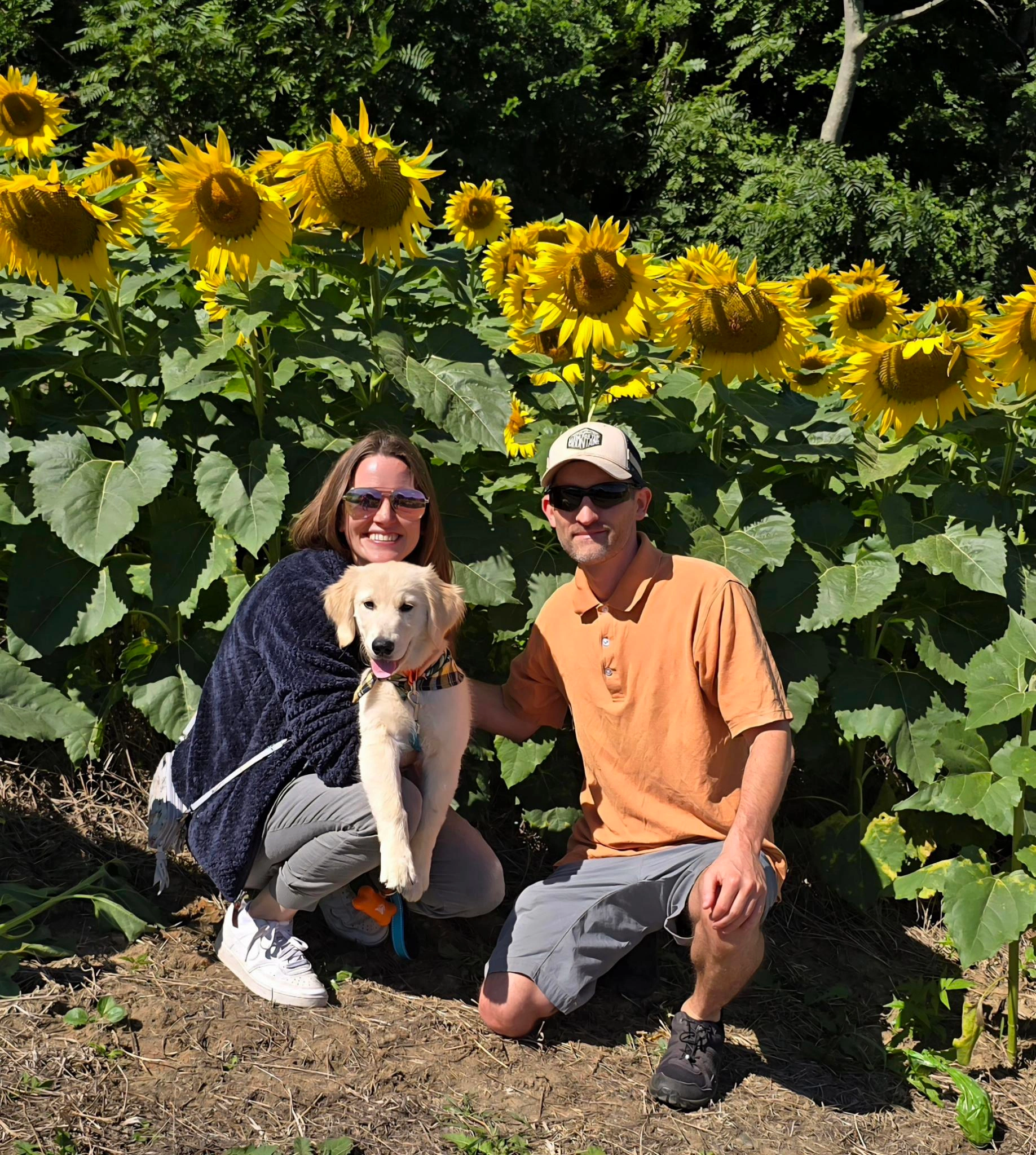 Scott with his girlfriend and dog Link