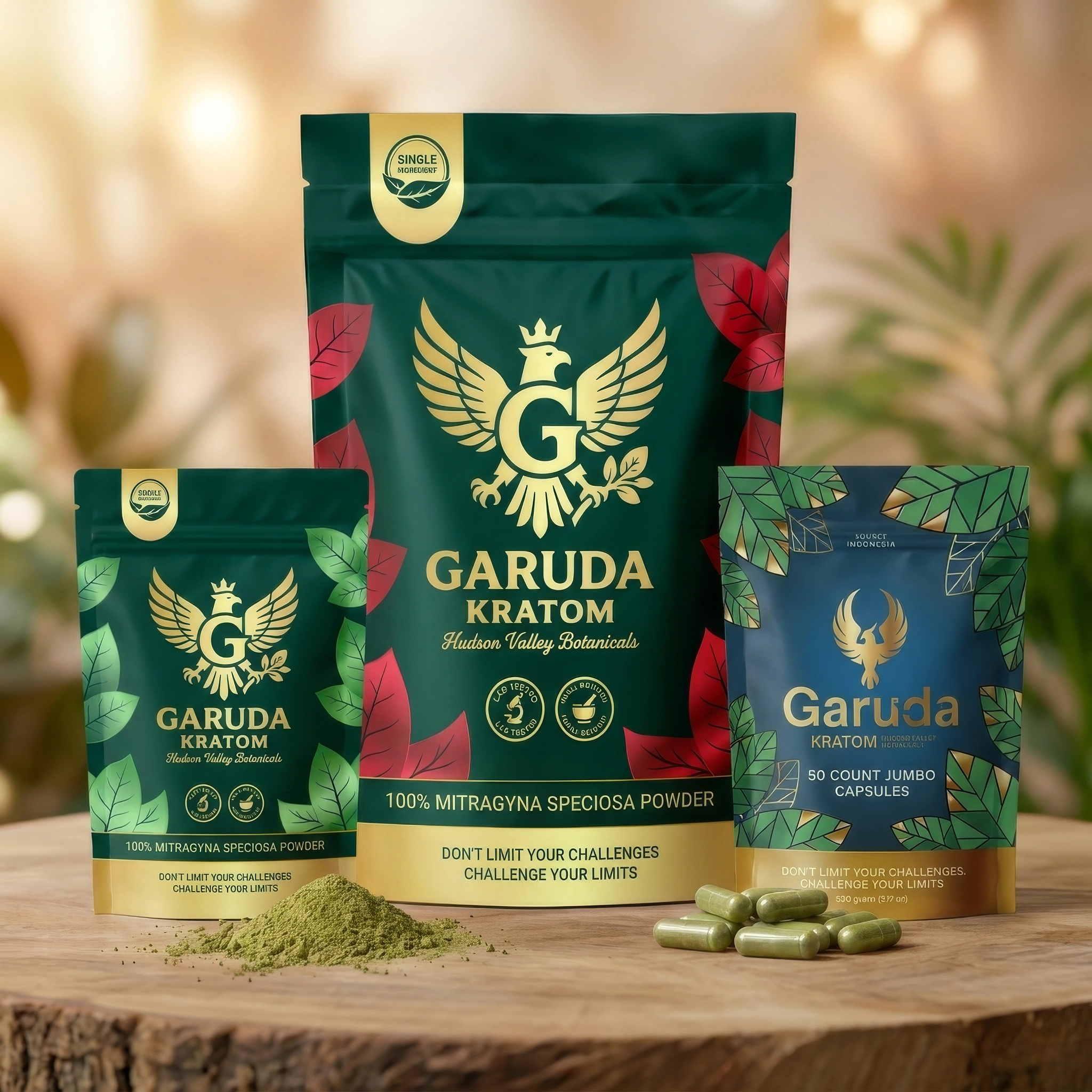 The Garuda Kratom pouch lineup
